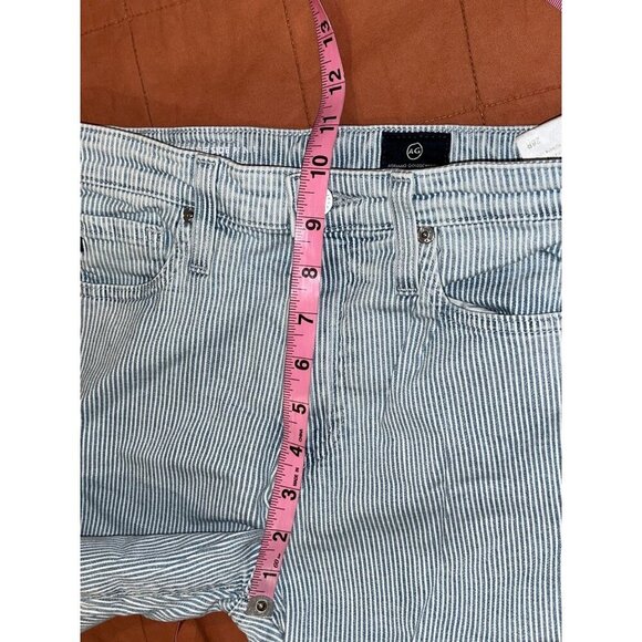AG Adriano Goldschmied Blue/White Striped Straight Leg Jeans Women's Size 26R - Picture 6 of 10
